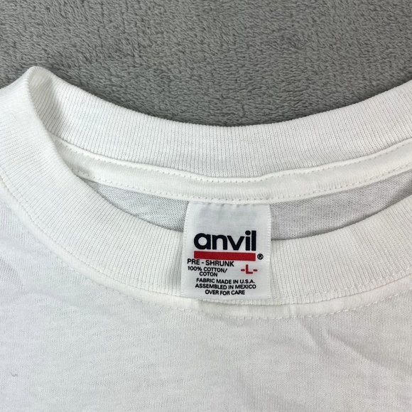 Vintage Human-i-Tees Cougar Lion Tiger Graphic Short Sleeve White T-Shirt Anvil - Picture 3 of 7